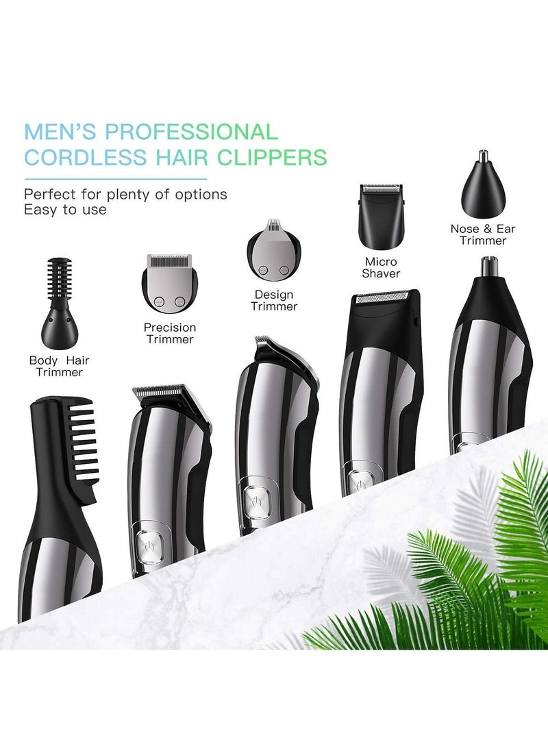Beard Trimmer for Men, Hair Clippers & Trimmer, IPX7 Waterproof Mustache Body Nose Ear Facial Shaver, Electric Razor All in 1 Kit, Gifts USB Rechargeable LED Display