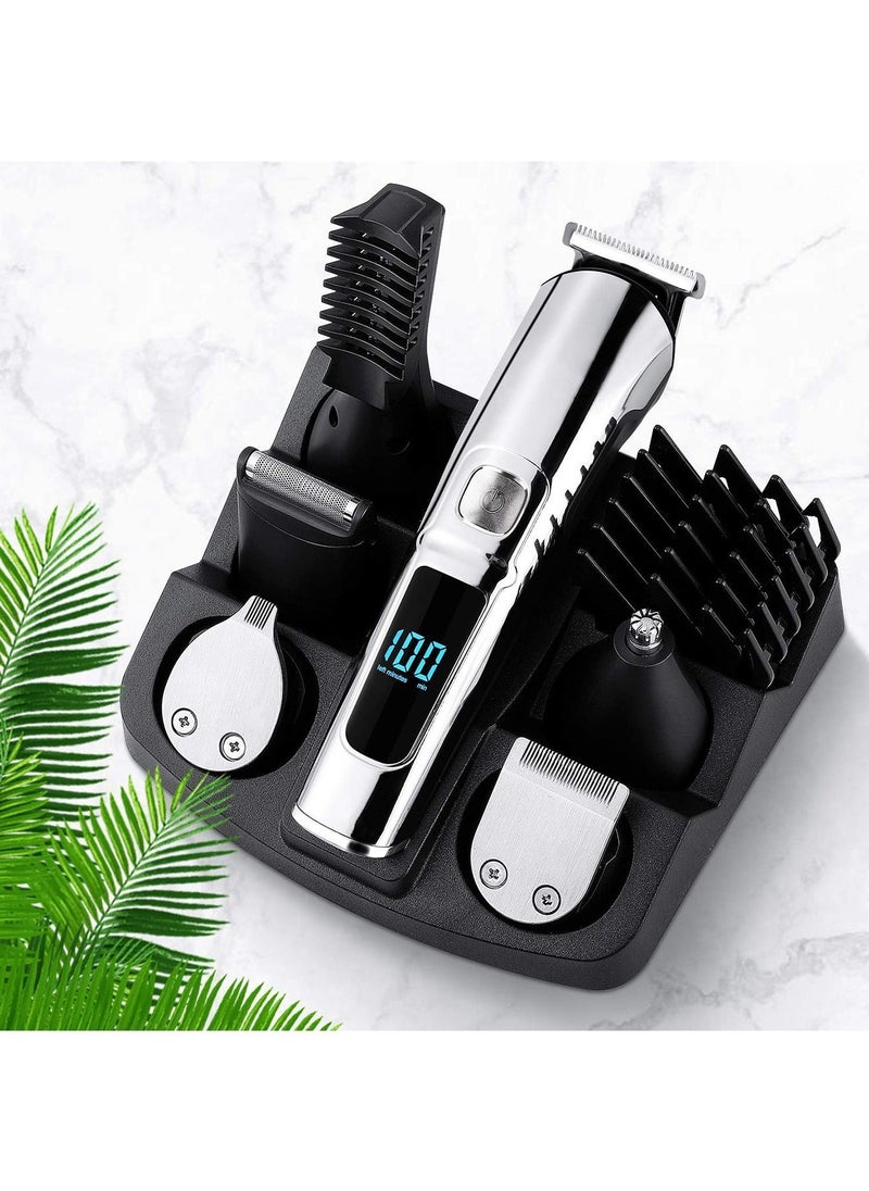 Beard Trimmer for Men, Hair Clippers & Trimmer, IPX7 Waterproof Mustache Body Nose Ear Facial Shaver, Electric Razor All in 1 Kit, Gifts USB Rechargeable LED Display
