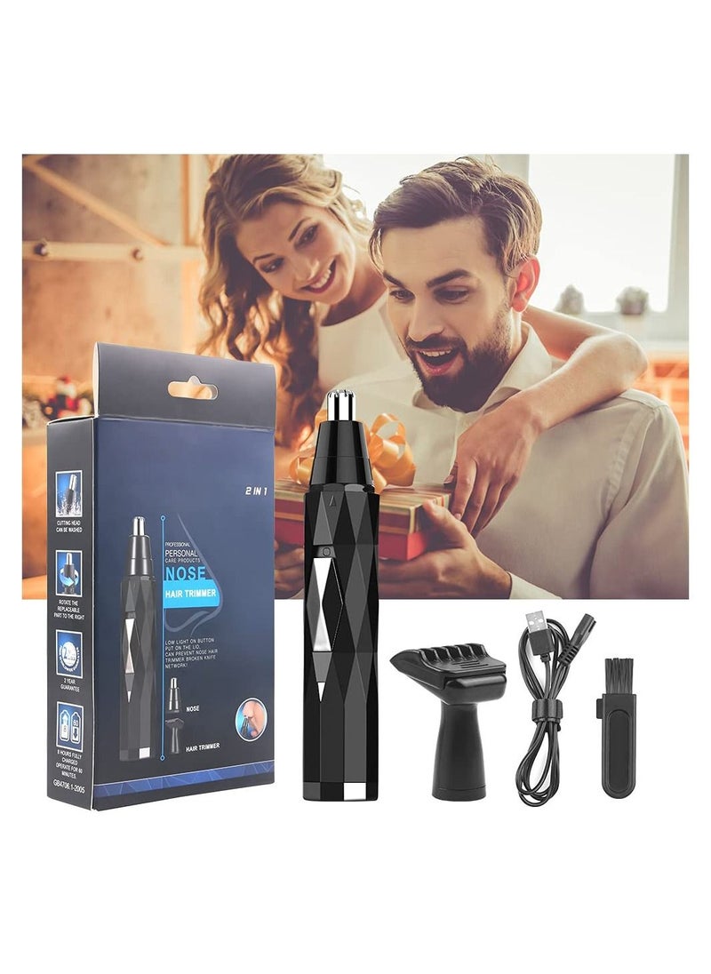 Nose Hair Trimmer for Men 2-in-1 Painless Nasal and Ear Clipper USB Rechargeable Facial Lightweight Detail