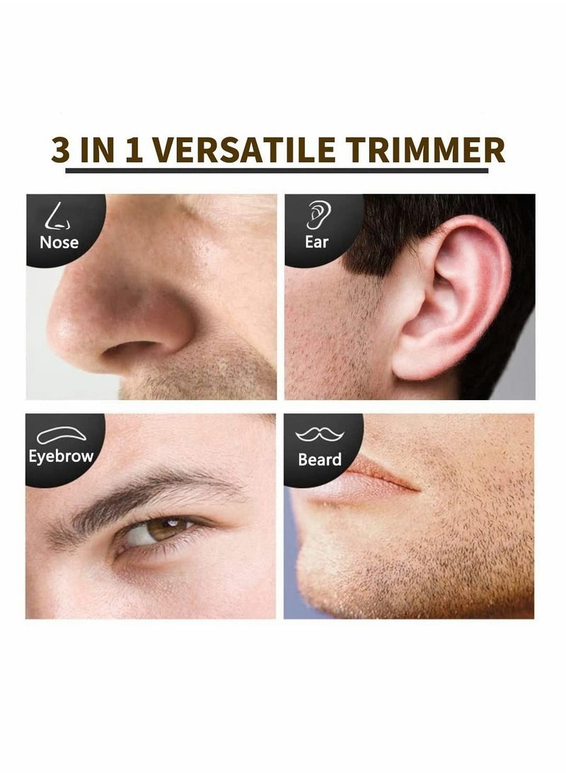 Rechargeable Nose Trimmer for Men and Women Ear Hair Professional Painless Eyebrow & Facial Nasal Clippers Waterproof Dual Edge Blades Easy Cleansing