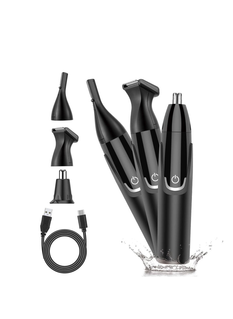 Rechargeable Nose Trimmer for Men and Women Ear Hair Professional Painless Eyebrow & Facial Nasal Clippers Waterproof Dual Edge Blades Easy Cleansing
