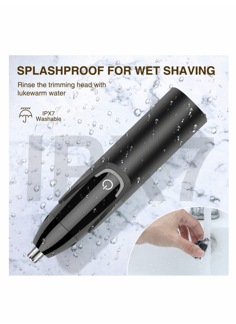 Rechargeable Nose Trimmer for Men and Women Ear Hair Professional Painless Eyebrow & Facial Nasal Clippers Waterproof Dual Edge Blades Easy Cleansing