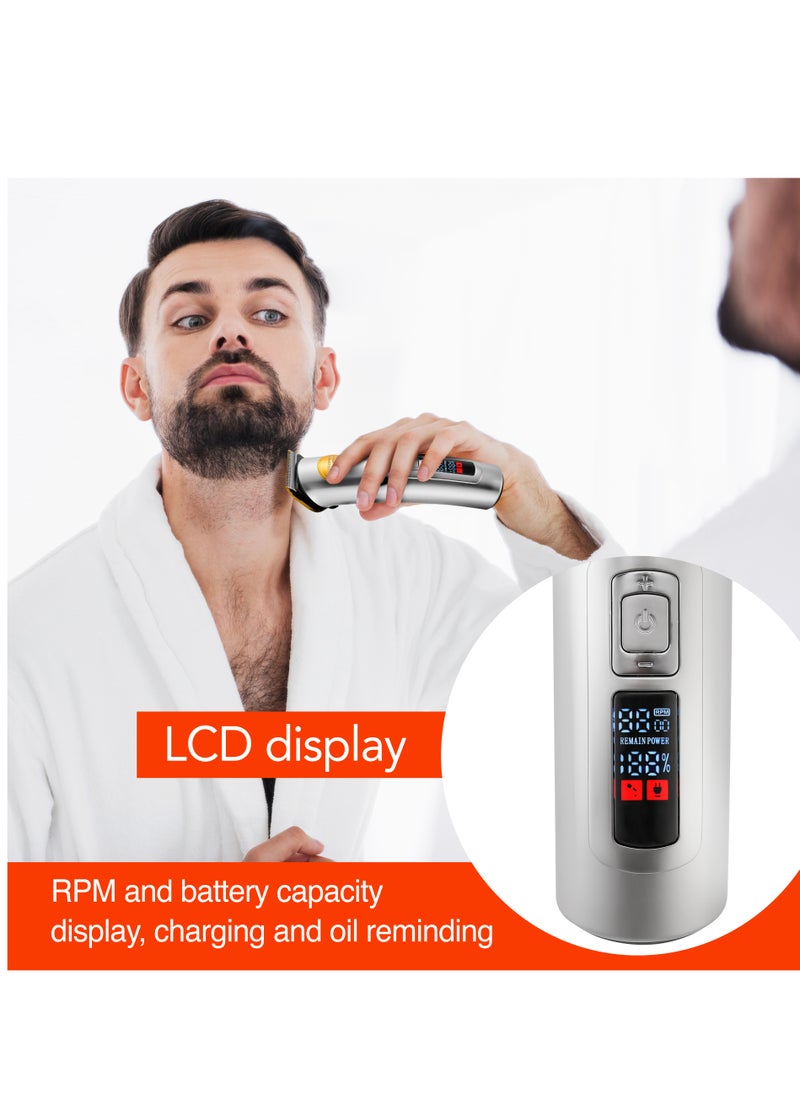 Geepas Professional Digital Hair Clipper GTR56031, Hair Clipper with High Capacity Li Battery and Fast Charging, 5 Adjustable RPM, 5 Adjustable Cutting Blades and 5 Separate Combs, LCD Display