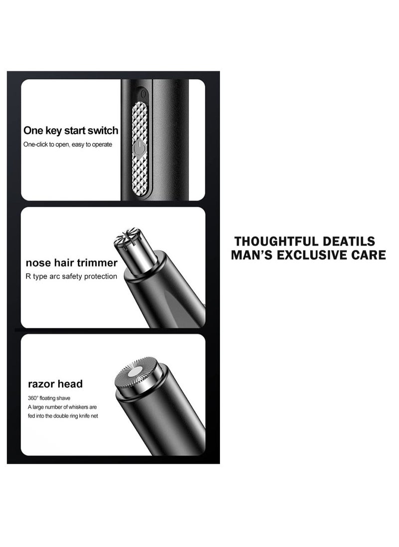 Nose Hair Trimmer for Men and Women Rechargeable, Nose and Ear Trimmer, Eyebrow Remover Electric for Women, Ladies Nose Hair Remover, Travel Nose Trimmer(Black)