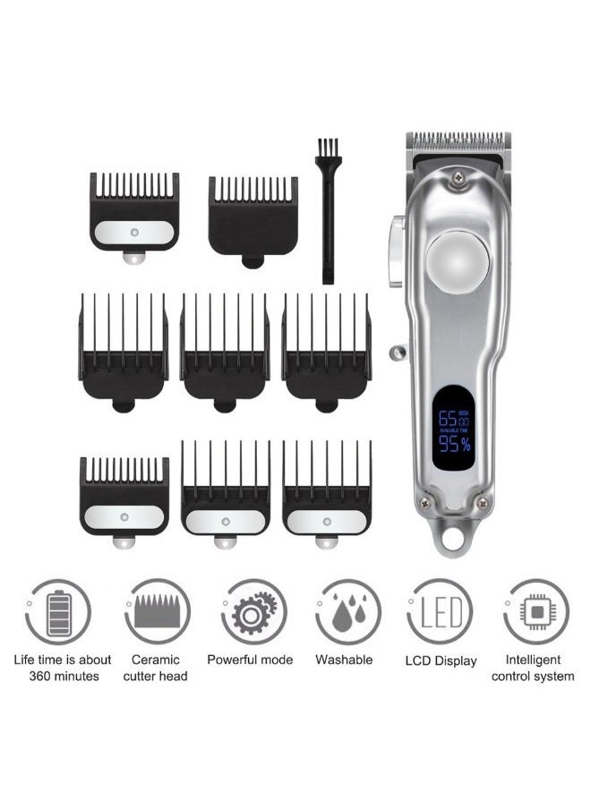 Rechargeable Electric Hair Trimmer Grey/Black 20cm