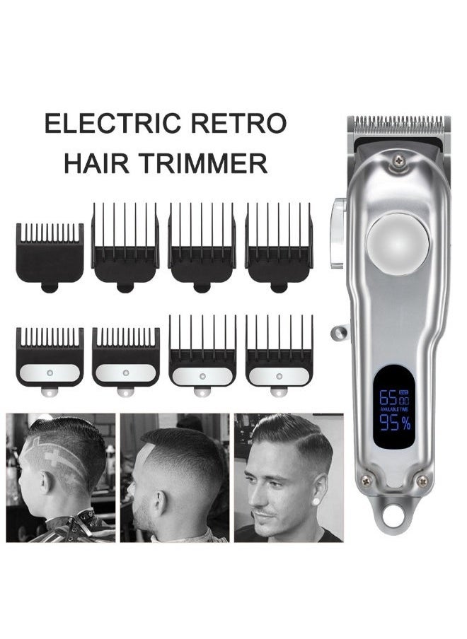 Rechargeable Electric Hair Trimmer Grey/Black 20cm
