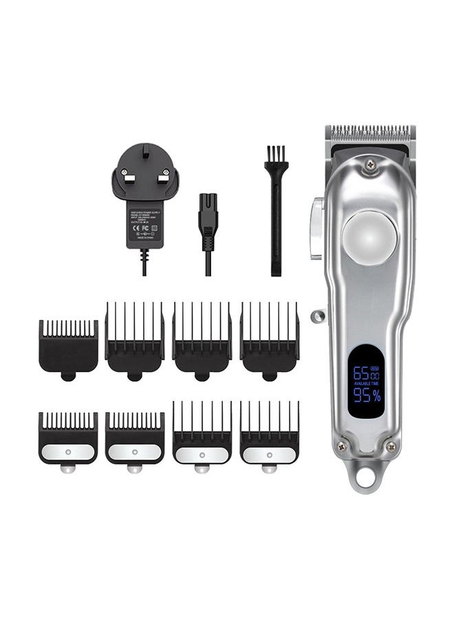 Rechargeable Electric Hair Trimmer Grey/Black 20cm