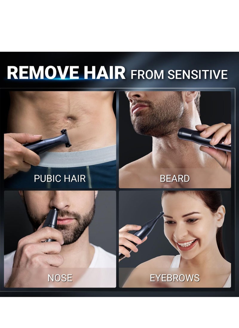 Model C Rechargeable Beard Trimmer Men's Body Hair Trimmer Ingrid Trimmer Wet & Dry Electric Shaver LED Display Safety Lock & 4 Blades