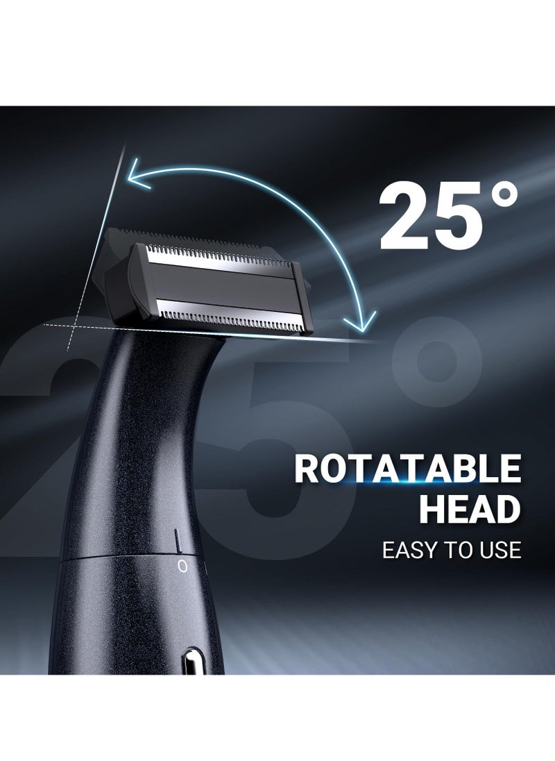 Model C Rechargeable Beard Trimmer Men's Body Hair Trimmer Ingrid Trimmer Wet & Dry Electric Shaver LED Display Safety Lock & 4 Blades
