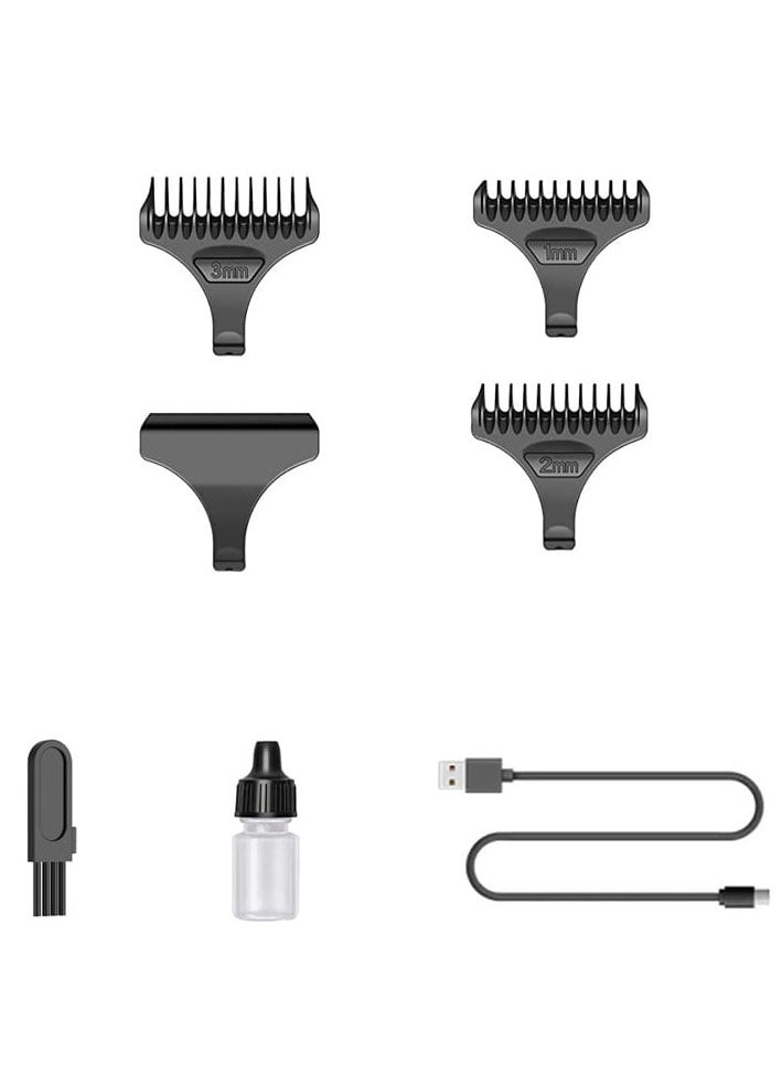 Transparent Hair Clipper for Men, USB Rechargeable Professional Trimmer Haircut with Adjustable Blades Smart LED Display