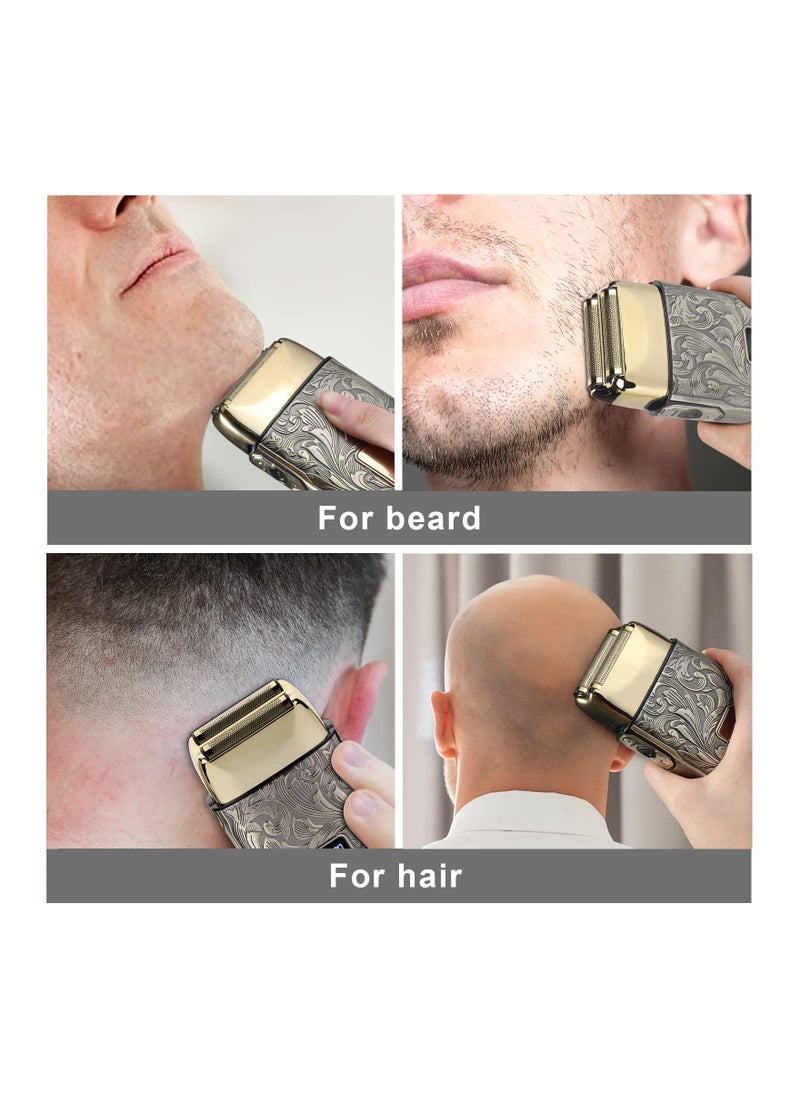 Men's 3-Speed Electric Razor, Double Foil Electric Shaver Electric Head Shaver Close Shave Razor Bald Head Shaver Barber Supplies Electric Beard Trimmer High Performance Bald Head Shavers for Bald Men