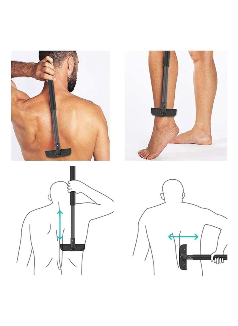 Back Razor, Back Shaver, Adjustable Men's Back Razor Body Razor, Safe and Painless Back Shaving Can Be Dried for Wet and Dry Use, Professional DIY Electric Body Shaver, Pain-Free Back Hair Removal