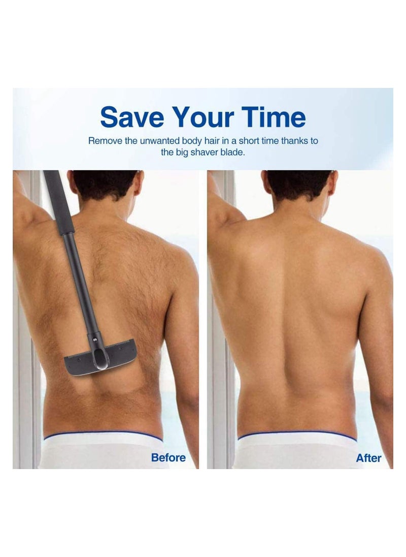 Back Razor, Back Shaver, Adjustable Men's Back Razor Body Razor, Safe and Painless Back Shaving Can Be Dried for Wet and Dry Use, Professional DIY Electric Body Shaver, Pain-Free Back Hair Removal