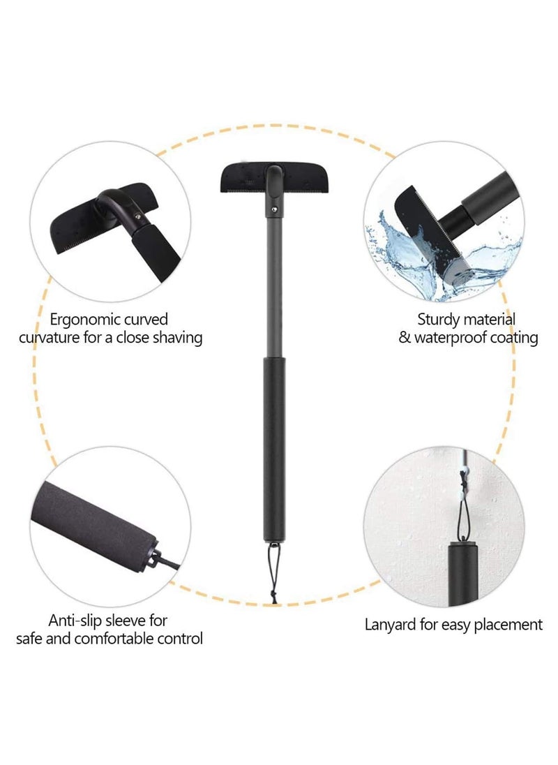 Back Razor, Back Shaver, Adjustable Men's Back Razor Body Razor, Safe and Painless Back Shaving Can Be Dried for Wet and Dry Use, Professional DIY Electric Body Shaver, Pain-Free Back Hair Removal