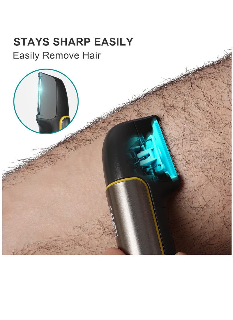Men's Body Hair Trimmer, Body Shavers for Mens Trimmer for Face and Body, Electric Trimmer Waterproof Beard Trimmer Cordless Body Groomer for Men Bikini Trimmer Women USB Rechargeable