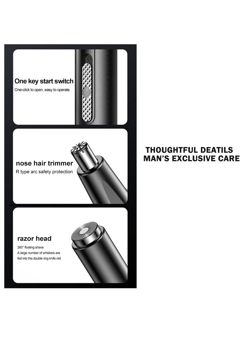 Nose Hair Trimmer for Men and Women Rechargeable, Nose and Ear Trimmer, Eyebrow Remover Electric for Women, Ladies Nose Hair Remover, Travel Nose Trimmer(Black)