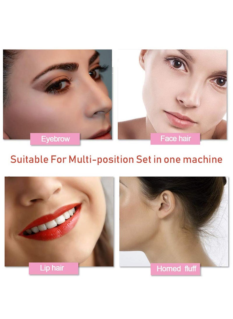 Eyebrow Hair Remover,  Painless Precision Eyebrow Trimmer Brows Epilator Eye Brow Facial Face Razor for Face Lips Nose Facial Hair Removal with LED Light for Women Men Rose Gold