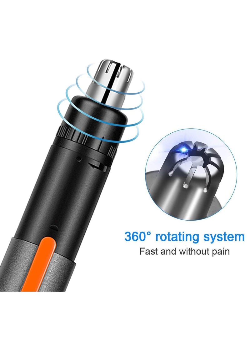 Nose Trimmer Electric Nose Ear Hair Trimmer for Men and Women Rechargeable, Edge Painless Trimming Mini Shaves Neck, Ear, and Nose Hairs, Trimmer for eyebrows and sideburns Silver