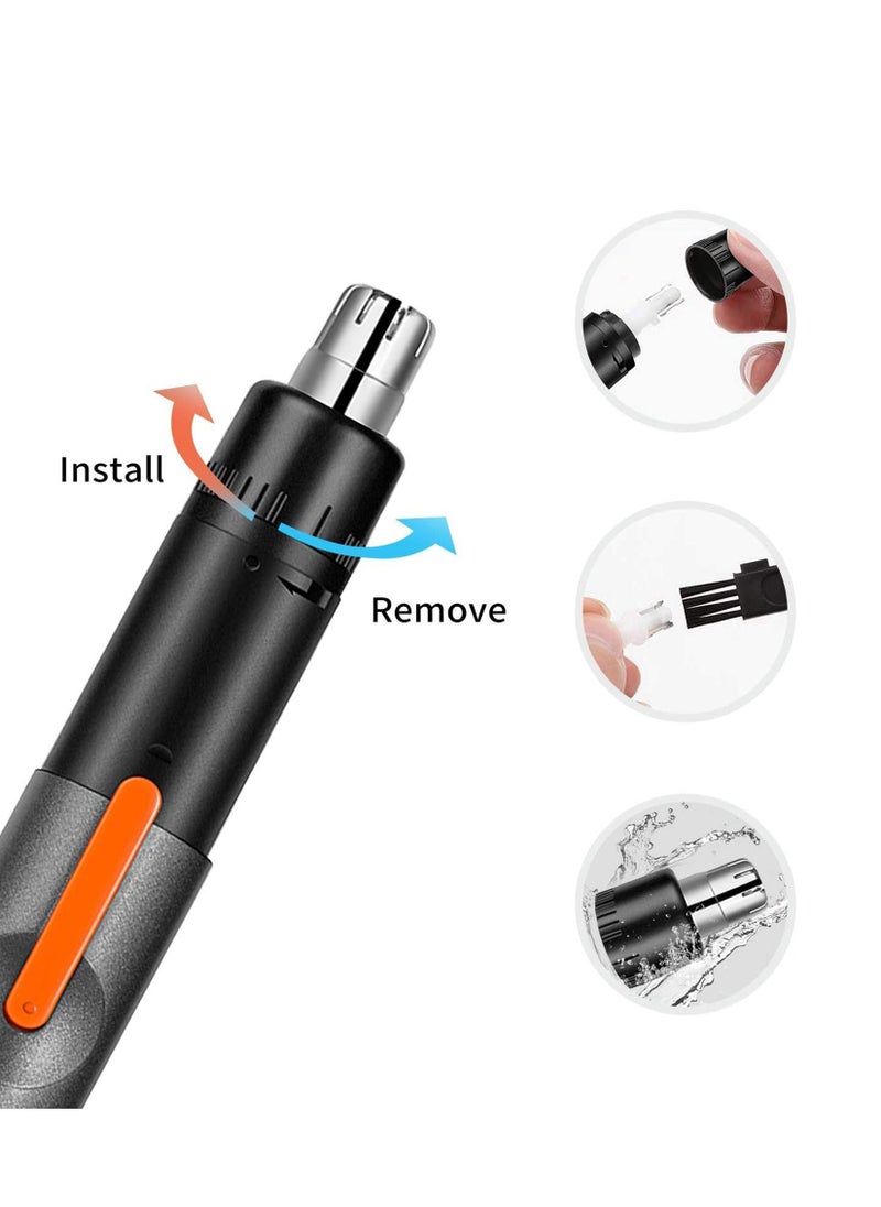 Nose Trimmer Electric Nose Ear Hair Trimmer for Men and Women Rechargeable, Edge Painless Trimming Mini Shaves Neck, Ear, and Nose Hairs, Trimmer for eyebrows and sideburns Silver