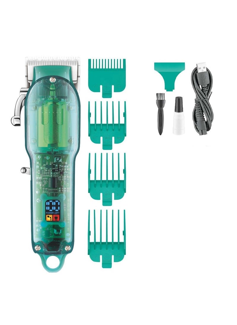 Hair Clippers for Men, Hair Trimmer Transparent, Adjustable Beard Trimmer, Cordless Hair Trimmer Electric Barber Digital Display Clipper for Men
