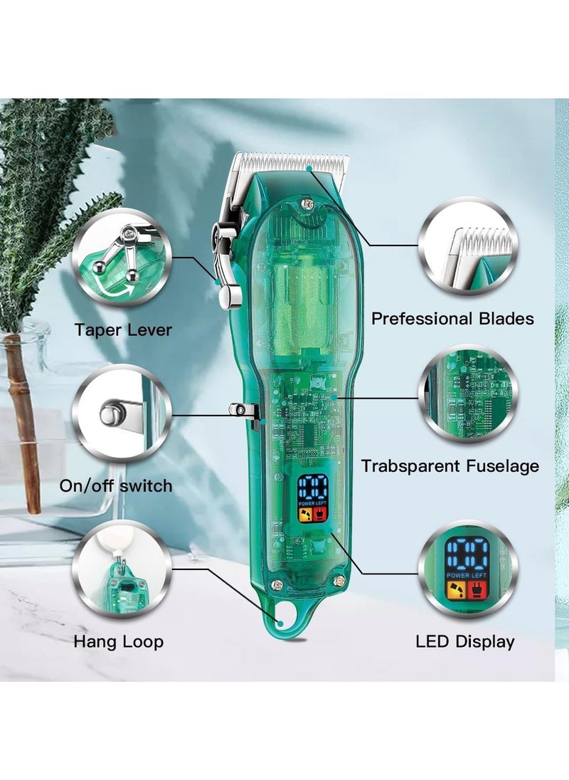 Hair Clippers for Men, Hair Trimmer Transparent, Adjustable Beard Trimmer, Cordless Hair Trimmer Electric Barber Digital Display Clipper for Men