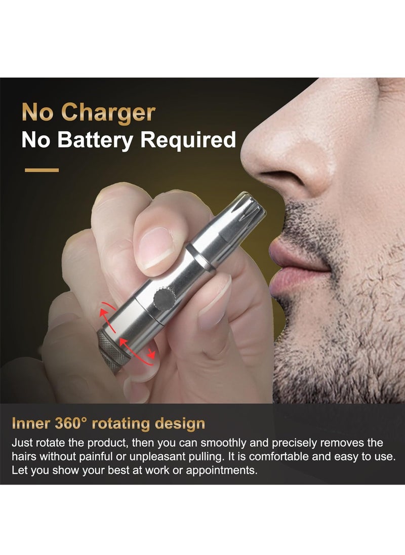 Nose Hair Trimmer, Manual Nose Hair Trimmer, Professional Nose & Ear Hair Clipper, Stainless Steel Nose Hair Remover, Unisex, Battery-Free, Washable, Painless