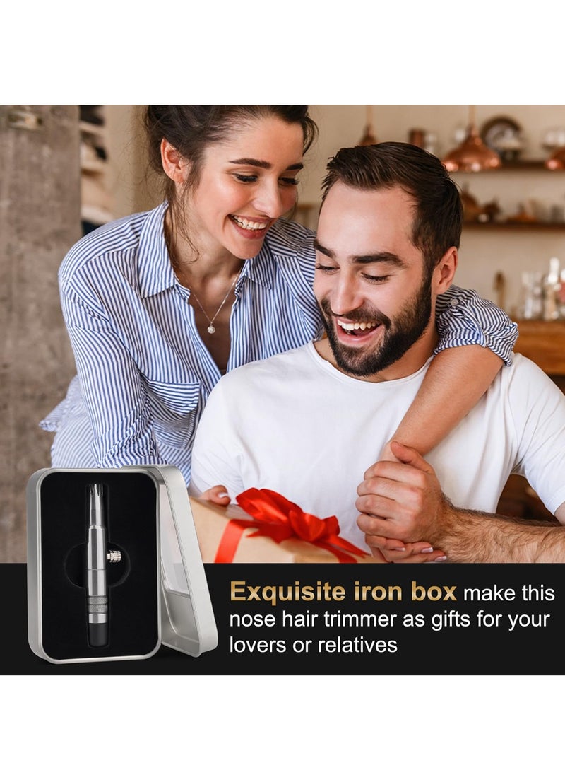 Nose Hair Trimmer, Manual Nose Hair Trimmer, Professional Nose & Ear Hair Clipper, Stainless Steel Nose Hair Remover, Unisex, Battery-Free, Washable, Painless