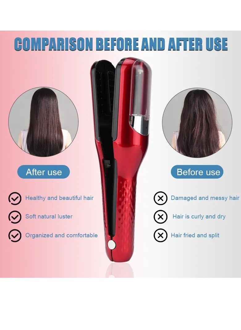 Hair Trimmer, Durable Stainless Steel Rechargeable Cordless Split Hair Trimmer, Compact And Portable Hair Split Ends Trimmer, User Friendly Damaged Hair Remover Hair Cutting Tool, (White)