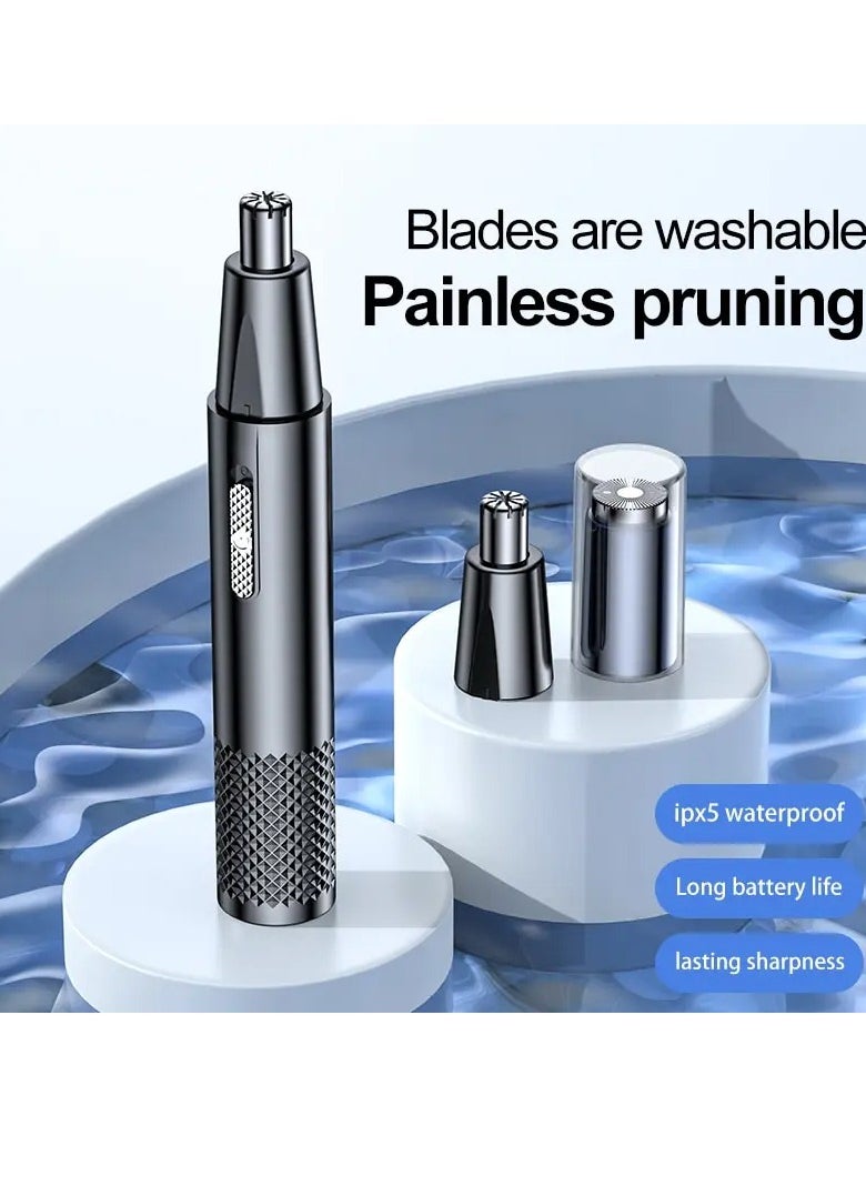 Electric Nose Hair Clipper, Portable Waterproof Electric Men Nose Hair Trimmer, Easy To Clean Usb Charging High Quality Ear Hair Removal Machine For Eyebrow, Ear, Nose, (1pc, White)