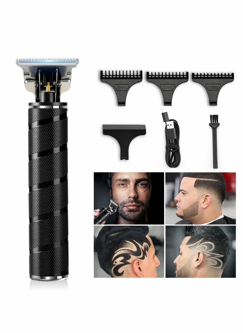 Beard Trimmer for Men, Trimmer for Men Professional Zero Gapped Trimmer Cordless Edgers Clippers Grooming Kit with Guide Combs Gifts for Men (Black)