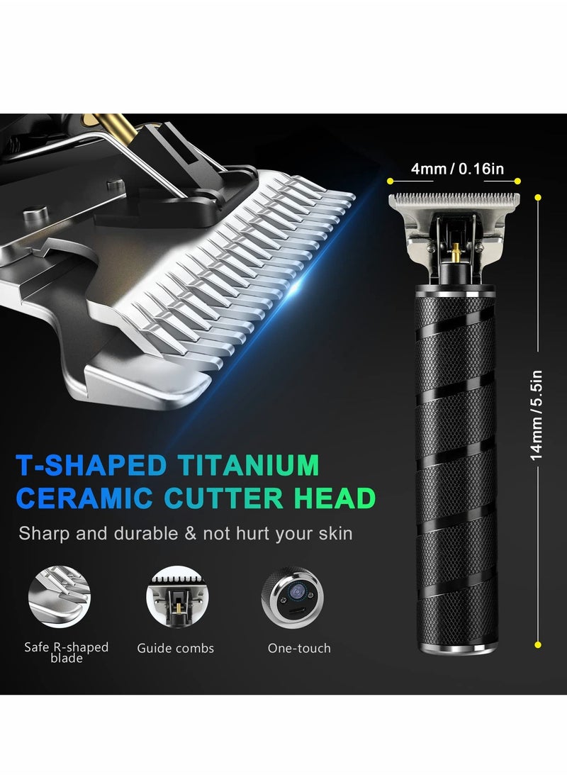 Beard Trimmer for Men, Trimmer for Men Professional Zero Gapped Trimmer Cordless Edgers Clippers Grooming Kit with Guide Combs Gifts for Men (Black)