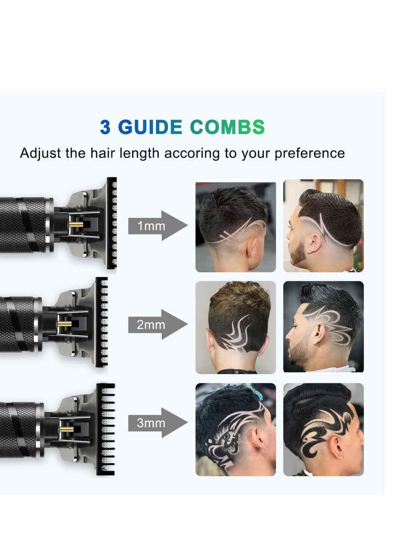 Beard Trimmer for Men, Trimmer for Men Professional Zero Gapped Trimmer Cordless Edgers Clippers Grooming Kit with Guide Combs Gifts for Men (Black)