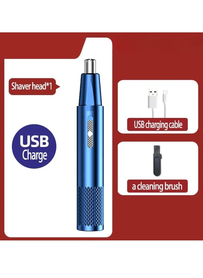Electric Nose Hair Clipper, Portable Waterproof Electric Men Nose Hair Trimmer, Easy To Clean Usb Charging High Quality Ear Hair Removal Machine For Eyebrow, Ear, Nose, (1pc, Blue)