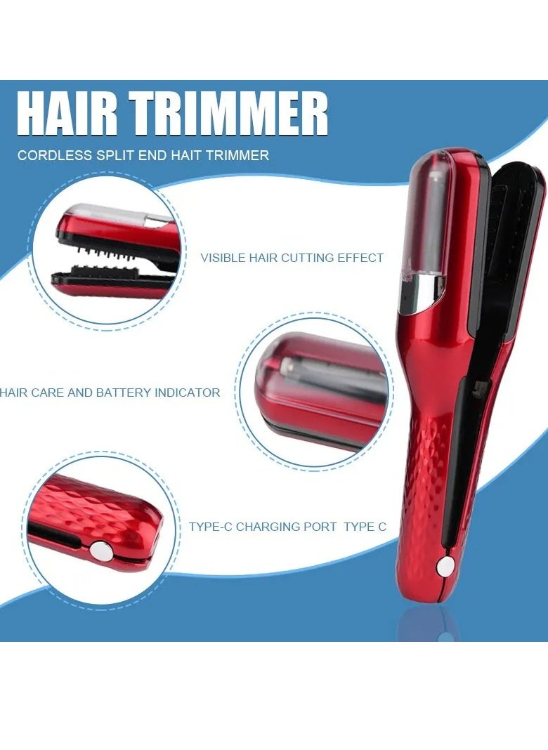 Hair Trimmer, Durable Stainless Steel Rechargeable Cordless Split Hair Trimmer, Compact And Portable Hair Split Ends Trimmer, User Friendly Damaged Hair Remover Hair Cutting Tool, (Black)