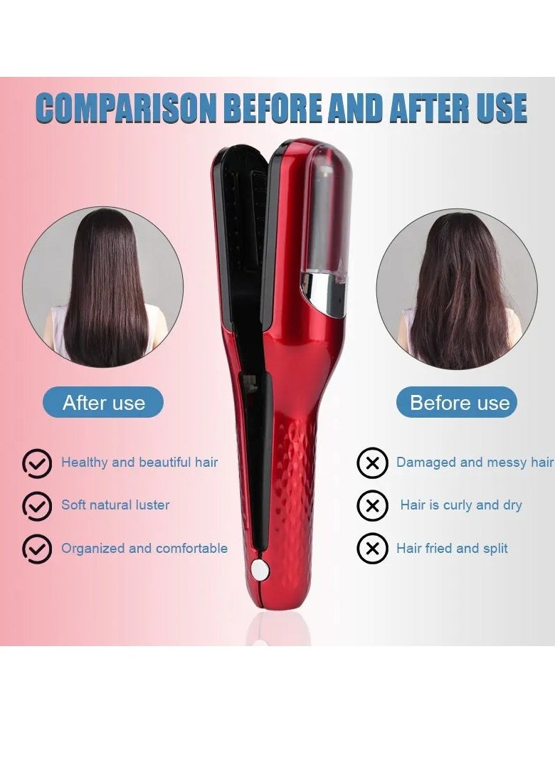 Hair Trimmer, Durable Stainless Steel Rechargeable Cordless Split Hair Trimmer, Compact And Portable Hair Split Ends Trimmer, User Friendly Damaged Hair Remover Hair Cutting Tool, (Black)