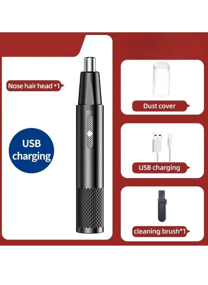 Electric Nose Hair Clipper, Portable Waterproof Electric Men Nose Hair Trimmer, Easy To Clean Usb Charging High Quality Ear Hair Removal Machine For Eyebrow, Ear, Nose, (1pc, Black)