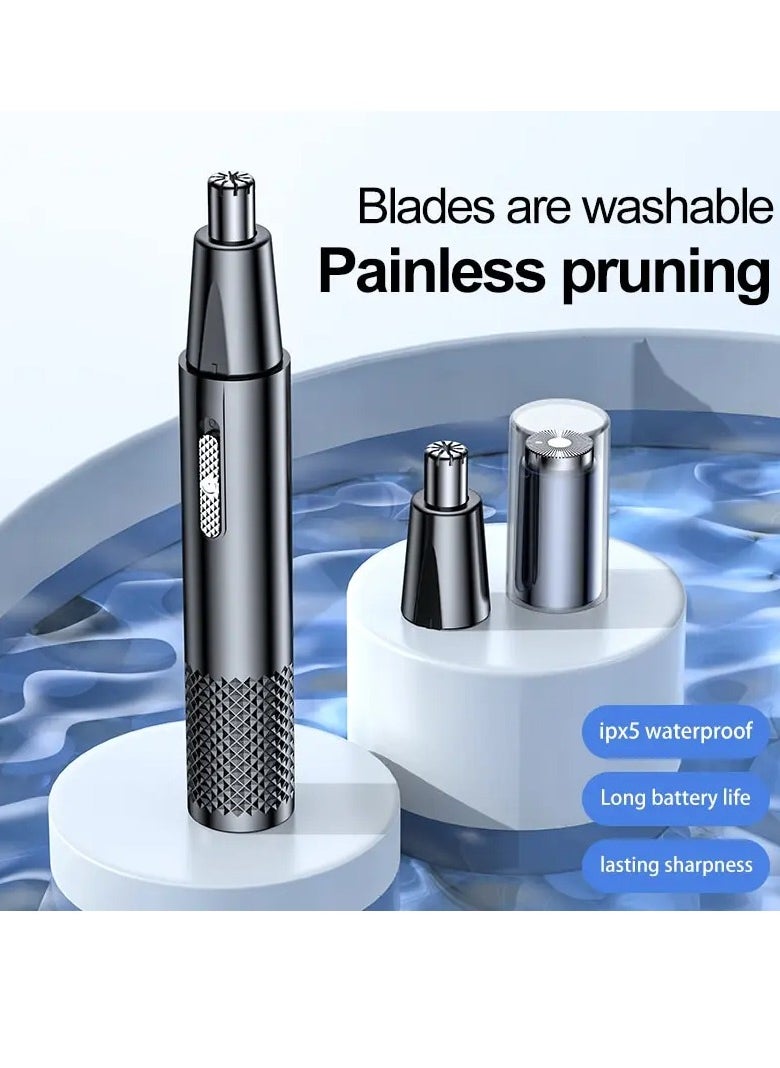 Electric Nose Hair Clipper, Portable Waterproof Electric Men Nose Hair Trimmer, Easy To Clean Usb Charging High Quality Ear Hair Removal Machine For Eyebrow, Ear, Nose, (1pc, Black)