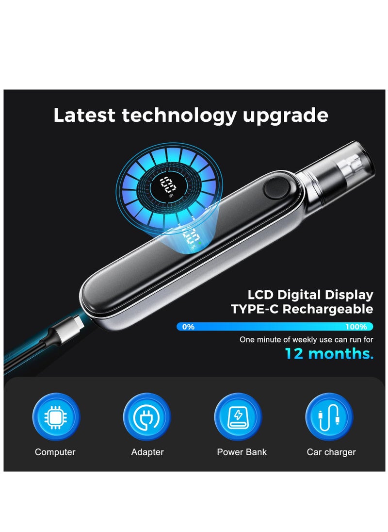 Rechargeable Nose Hair Trimmer with LCD Display, Waterproof Dual Blade Clipper for Men and Women, Perfect for Ear and Nose Grooming