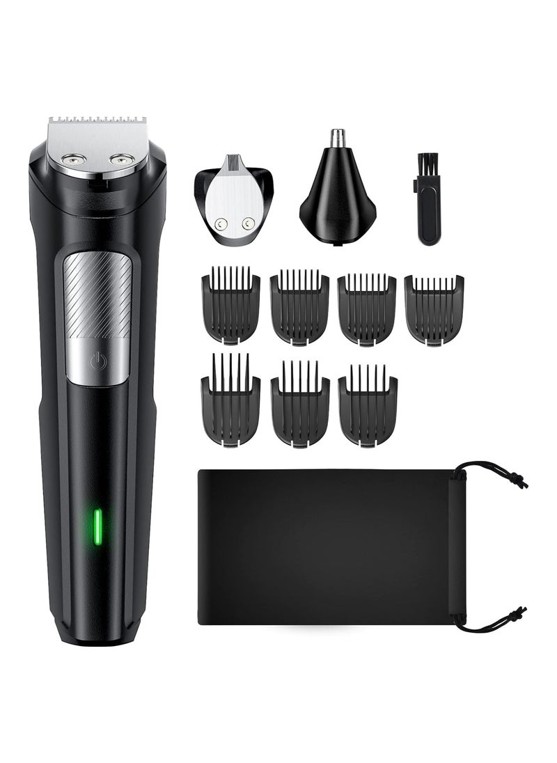 Beard Trimmer Hair Clipper for Men Men's Grooming Kit with Cordless Rechargeable Hair Nose Trimmer Electric Shaver Stainless Steel Blades for Painless Facial Body Hair Removal