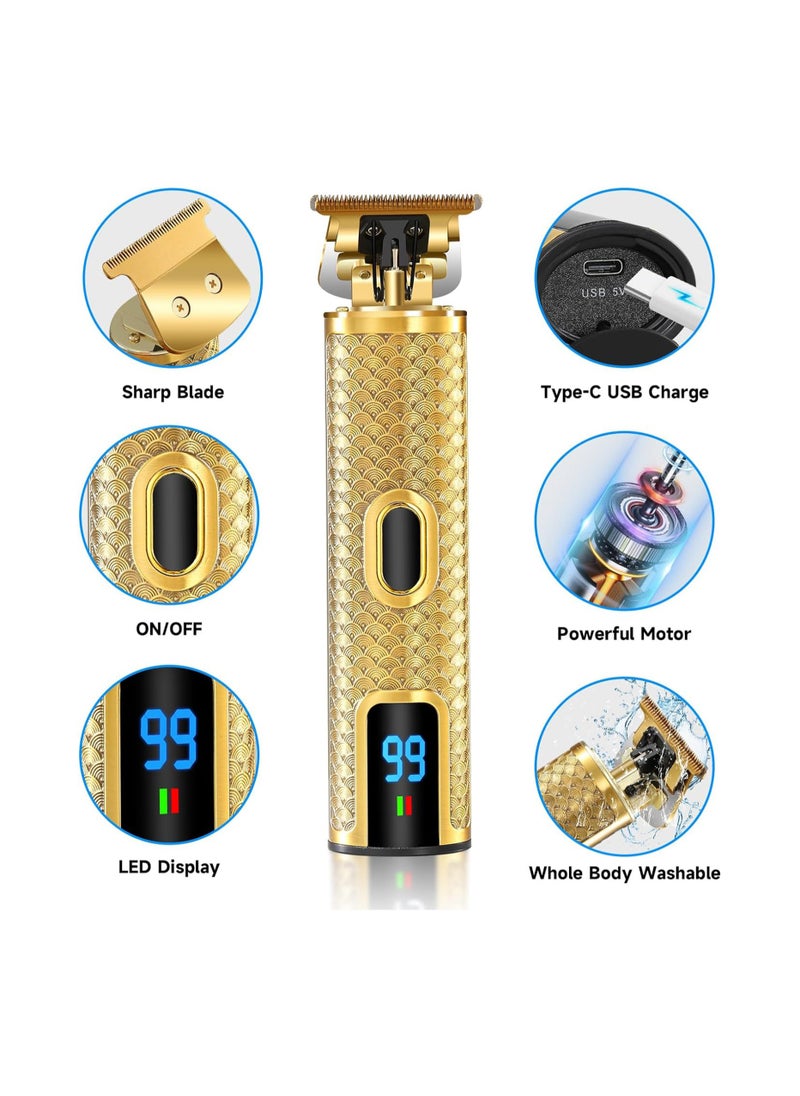 Waterproof Cordless Beard Trimmer for Men with LCD Display Professional Hair Clippers Grooming Set Ideal Gifts for Men