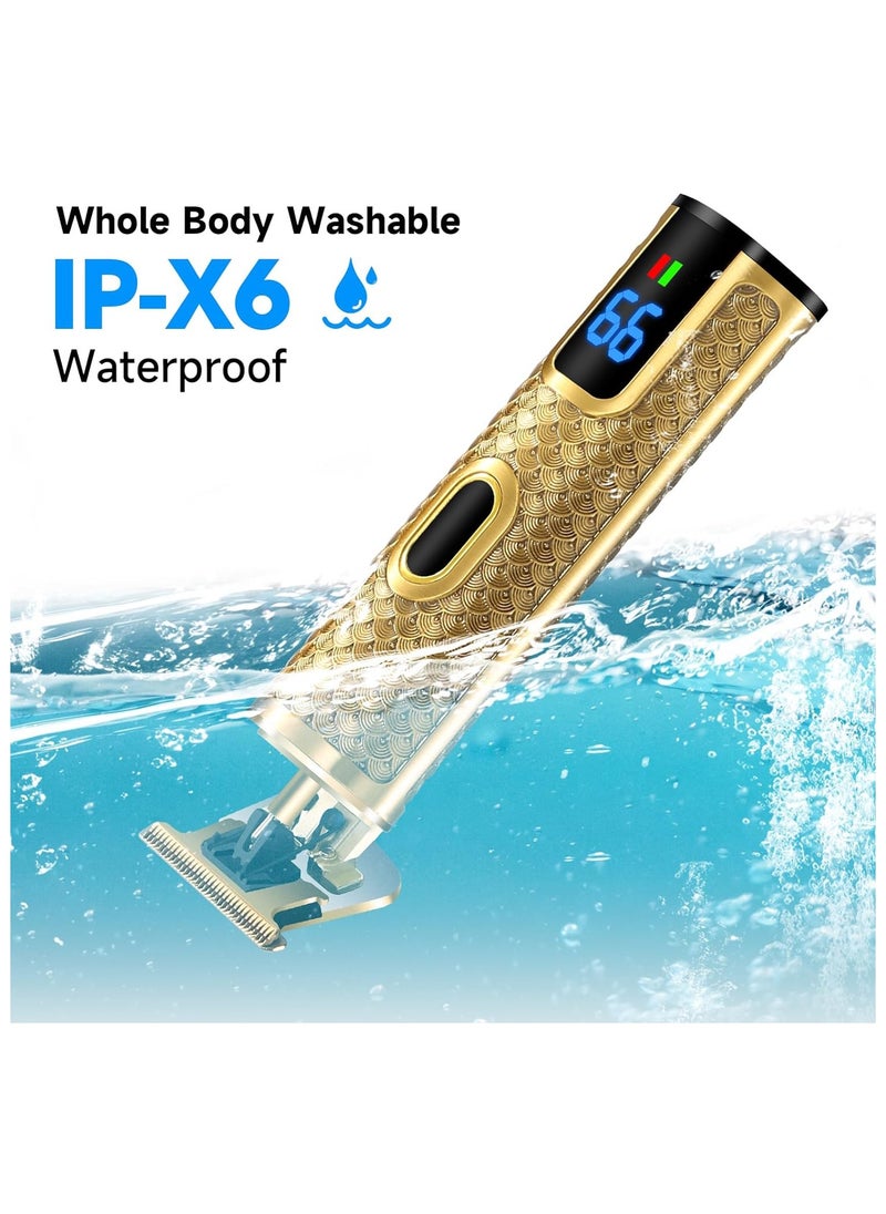 Waterproof Cordless Beard Trimmer for Men with LCD Display Professional Hair Clippers Grooming Set Ideal Gifts for Men