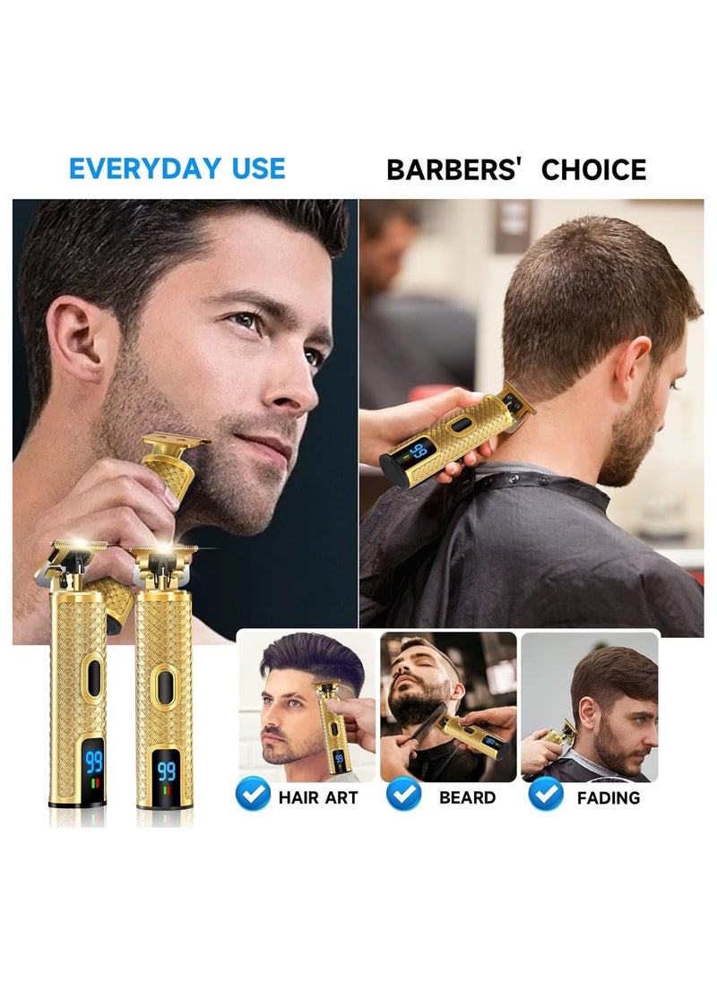 Waterproof Cordless Beard Trimmer for Men with LCD Display Professional Hair Clippers Grooming Set Ideal Gifts for Men