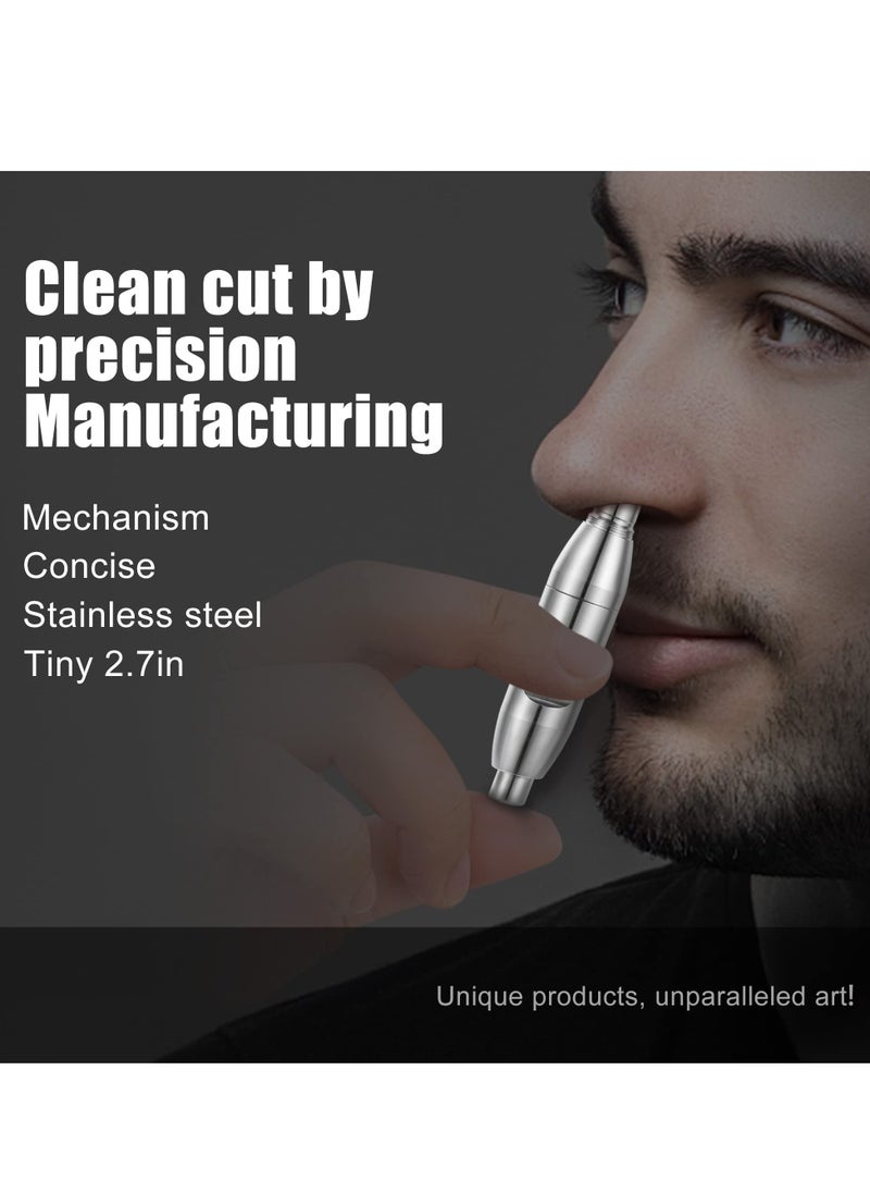 Battery,Free Manual Nose Hair Trimmer, Easy to Clean and Carry, Improved Rotating Blades, Painless Waterproof Nose Hair Remover for Men