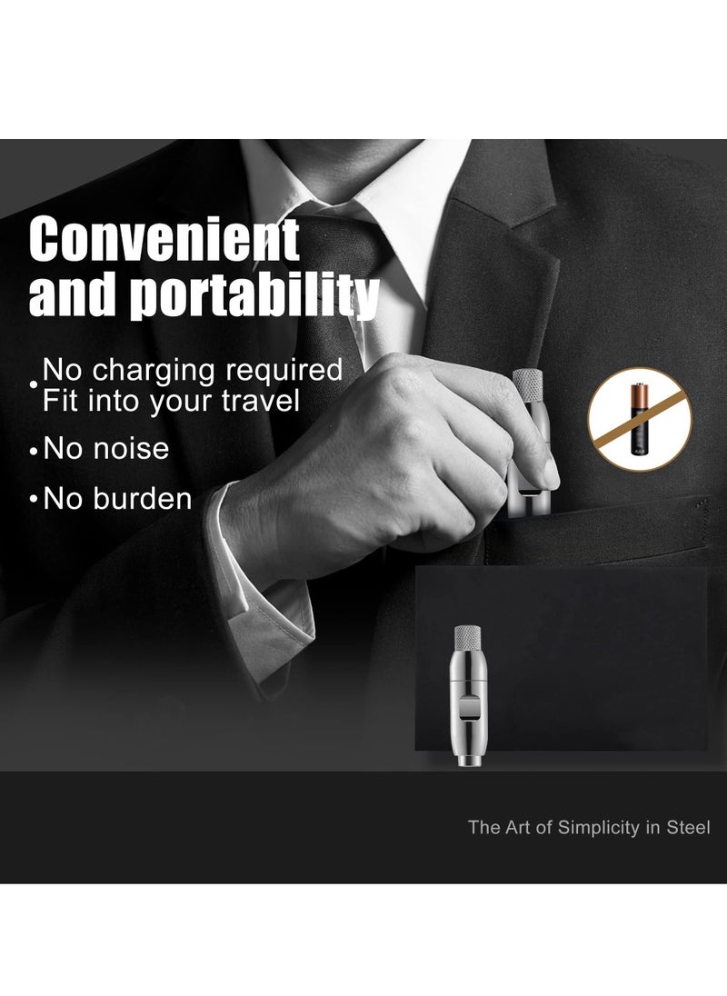 Battery,Free Manual Nose Hair Trimmer, Easy to Clean and Carry, Improved Rotating Blades, Painless Waterproof Nose Hair Remover for Men