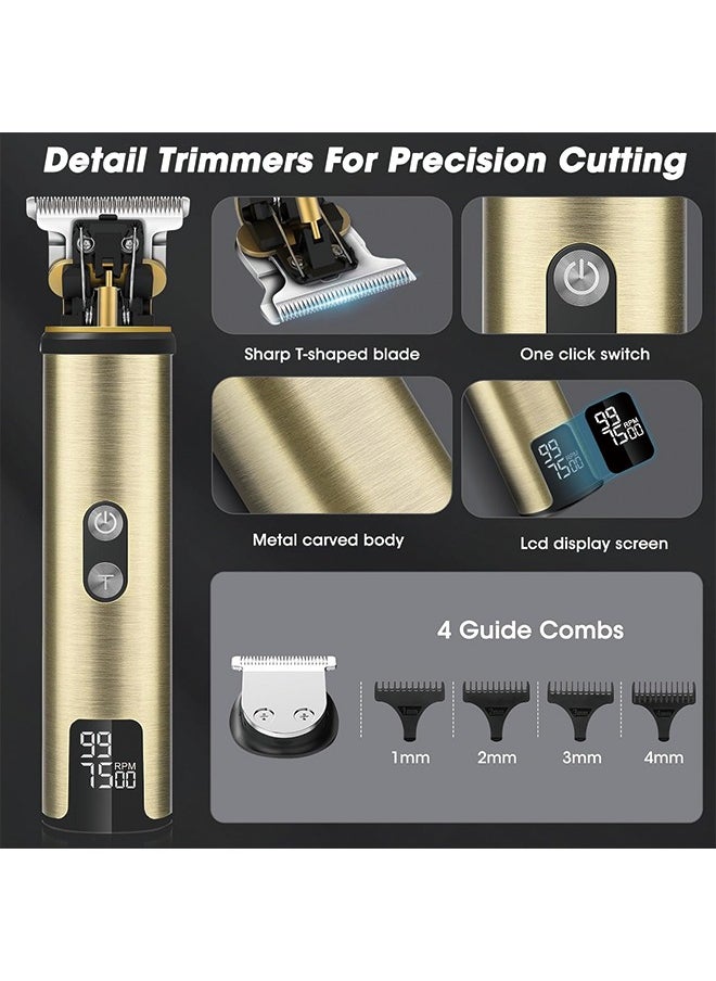Hair Clippers for Men - Professional Hair Trimmer Set, Beard Trimmer Electric Razor Shavers for Men, 3 in 1 Waterproof Men Grooming Kit, with LCD Display, Ideal Gift for Him
