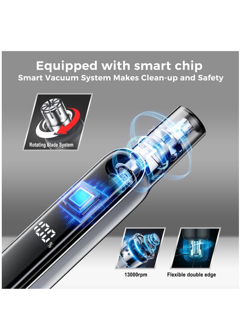 Rechargeable Nose Hair Trimmer with LCD Display, Waterproof Dual Blade Clipper for Men and Women, Perfect for Ear and Nose Grooming