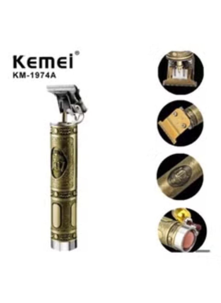 KM-1974A Rechargeable Cordless Sculpture Head Carving Trimmer Gold/Silver 14.5x4centimeter