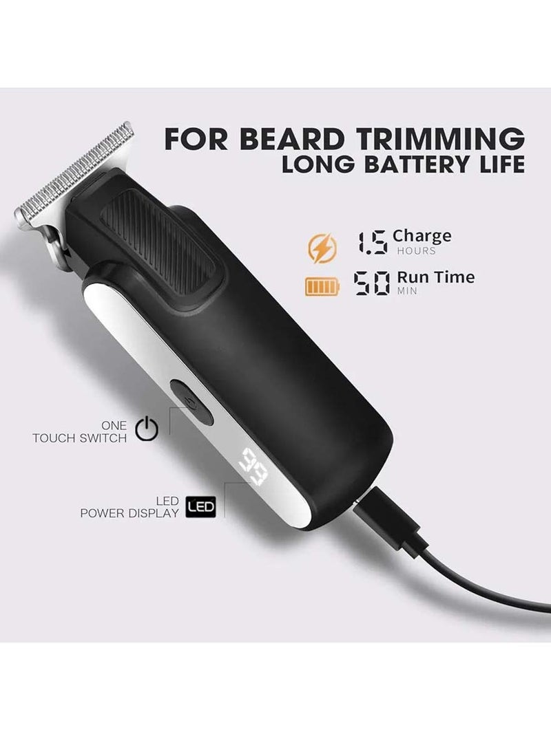 Peanut cordless hair clipper for men, 7600rpm high speed trimmer, bald head and face shaver with led display, 1.5 hours quick charge and 50 minutes runtime.