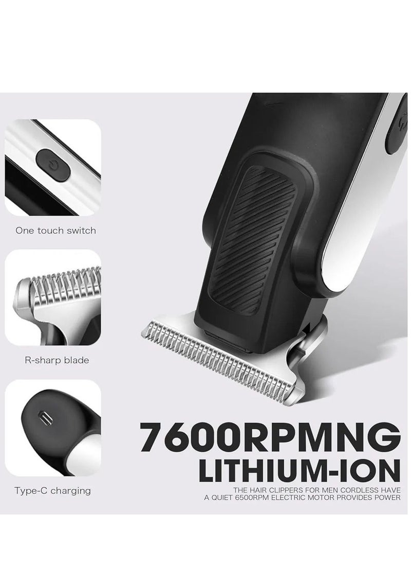 Peanut cordless hair clipper for men, 7600rpm high speed trimmer, bald head and face shaver with led display, 1.5 hours quick charge and 50 minutes runtime.