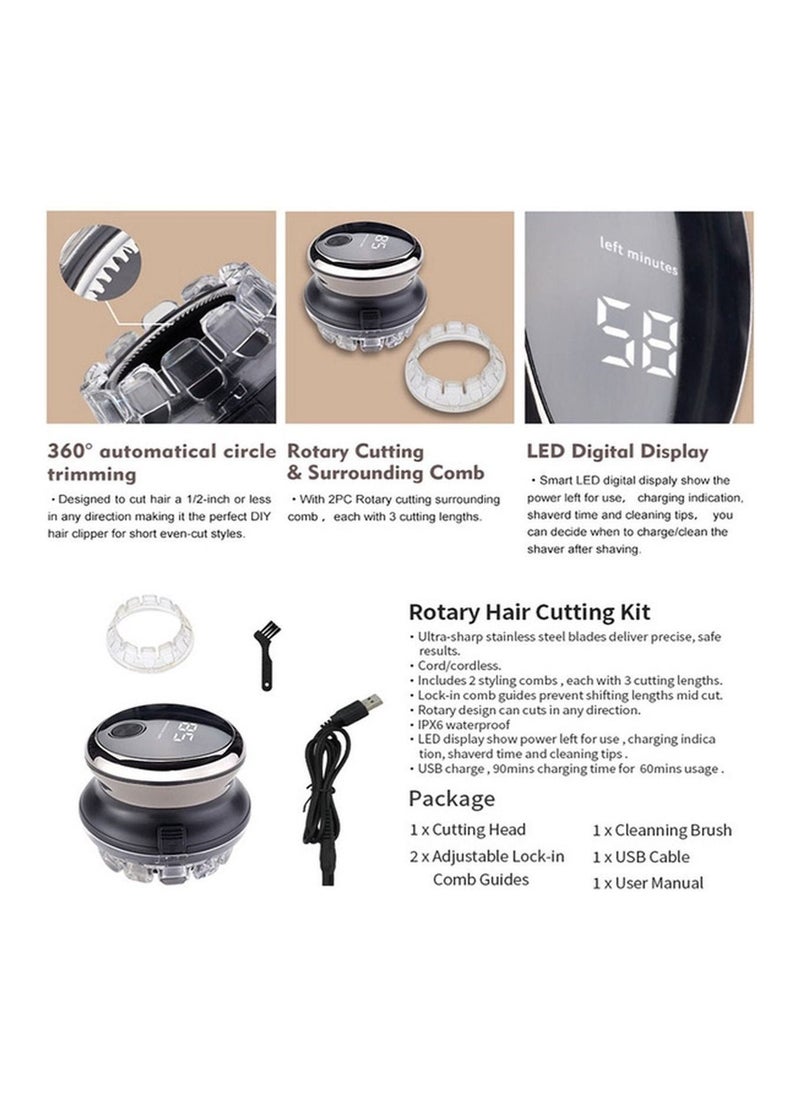 Electric Razor for Men - Cordless Rotary Hair Clippers, Bald Head Shaver, Waterproof Nose Hair Trimmer with USB